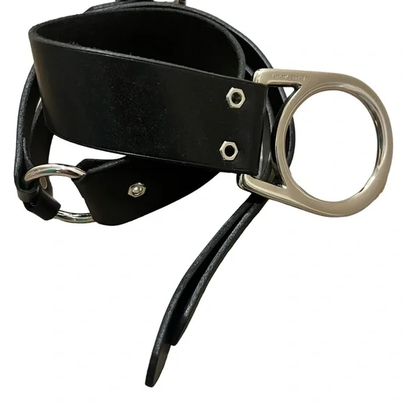 Ralph Lauren, gorgeous black, leather and silver belt perfect condition! NWT Polo Ralph Lauren POLO PLAYER Plaque Silver Buckle BLACK  main image 3
